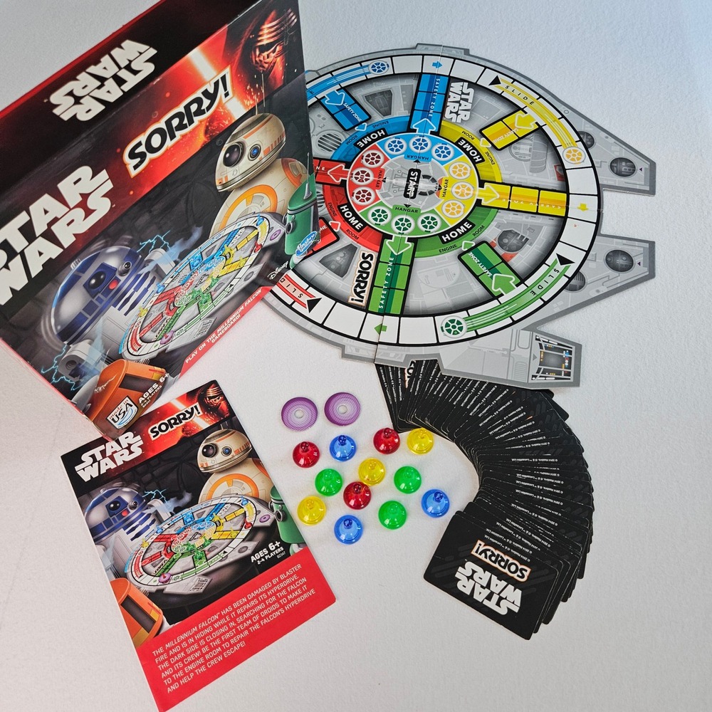 Star Wars Sorry Board Game Millennium Falcon Edition Hasbro Gaming 2014 Disney